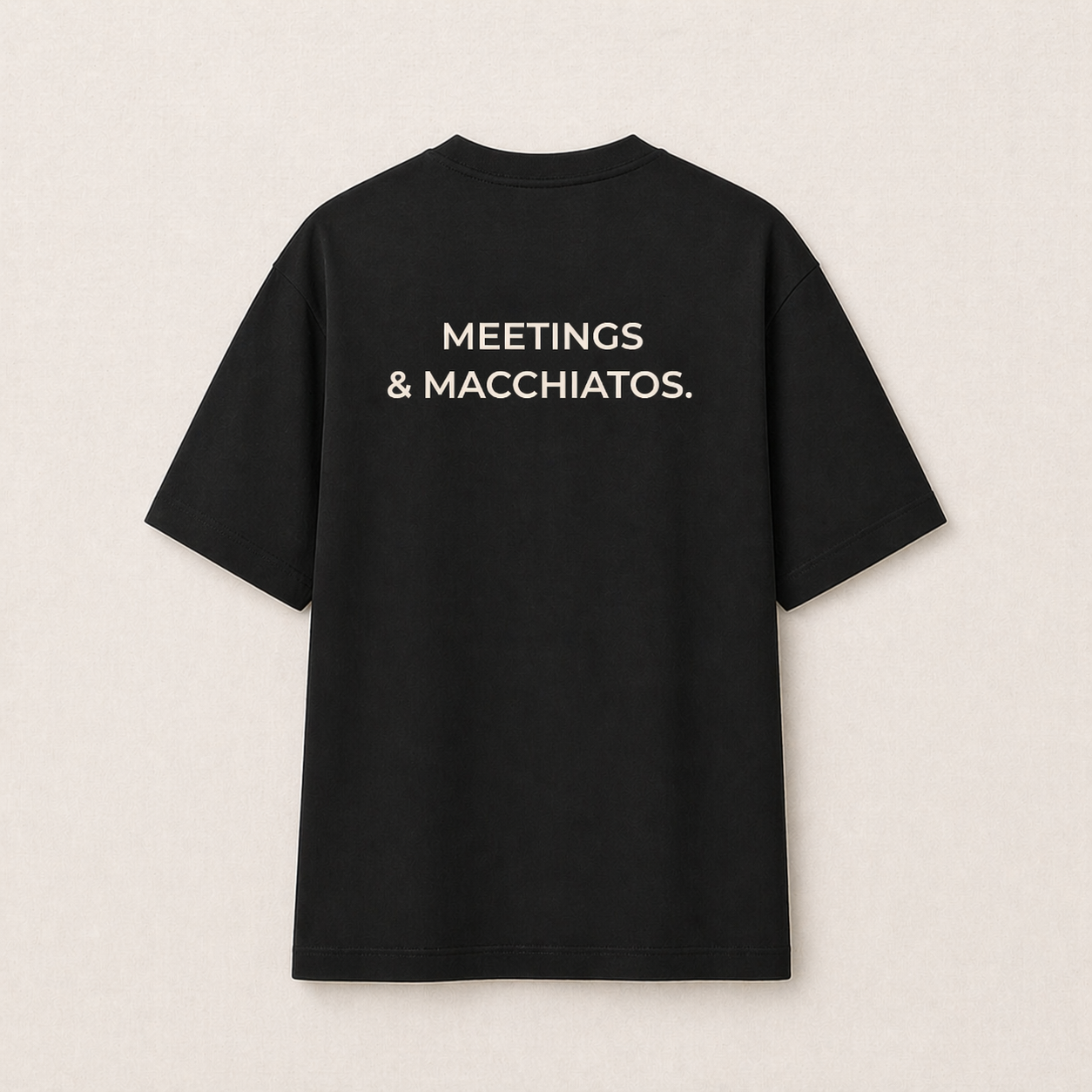 Meetings & Macchiatos Oversized Tee - Black