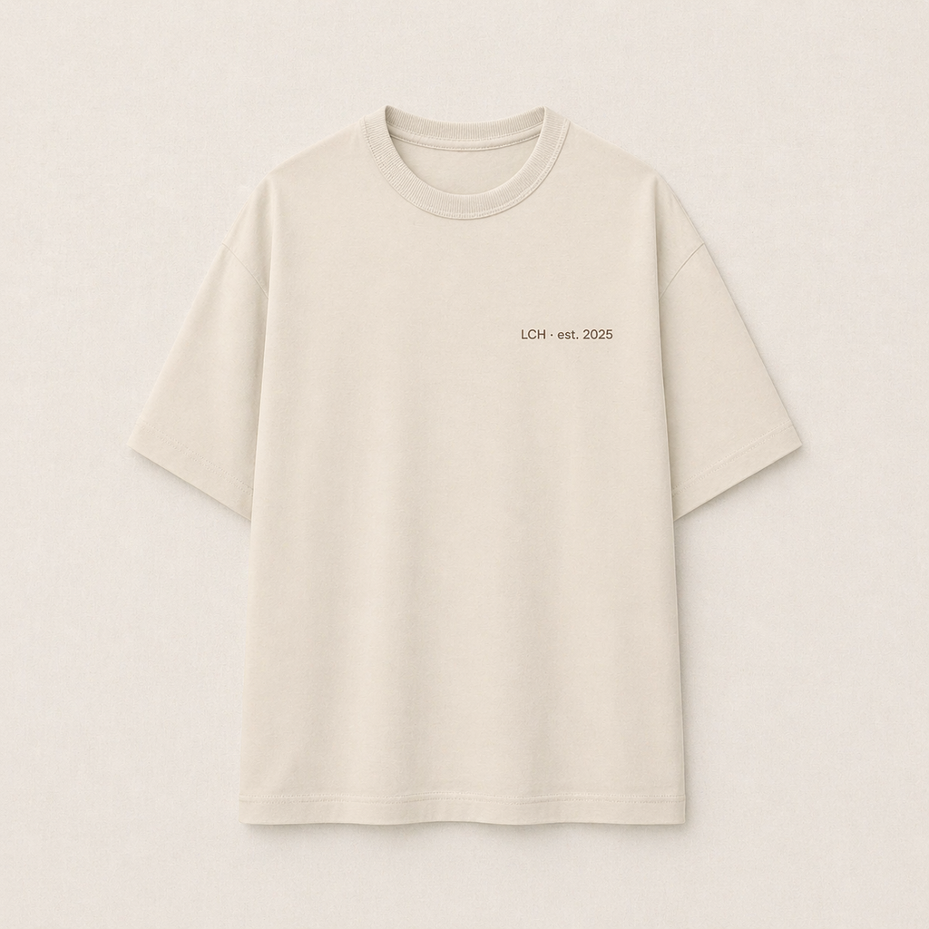 Meetings & Macchiatos Oversized Tee - Beige