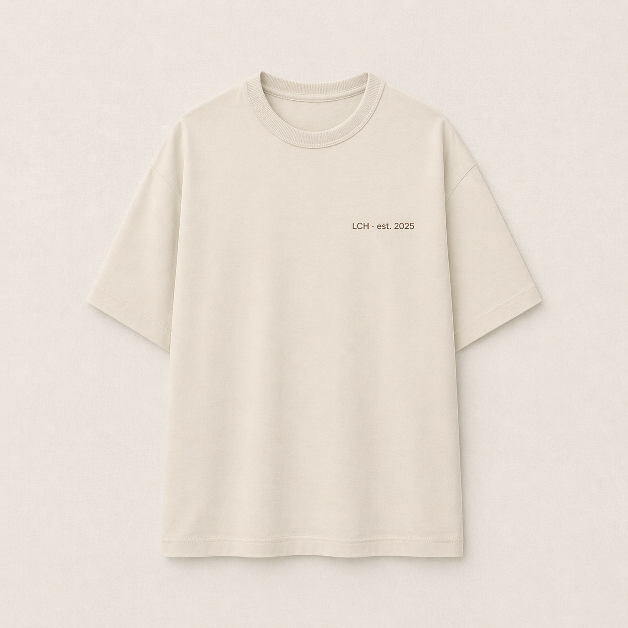 Meetings & Macchiatos Oversized Tee - Beige