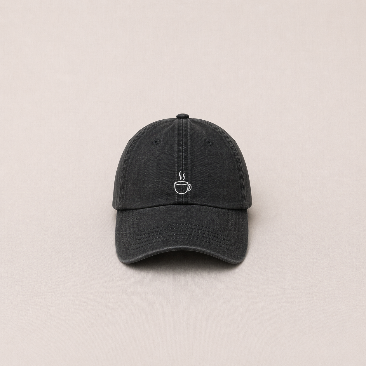 Coffee Icon Washed Denim Cap