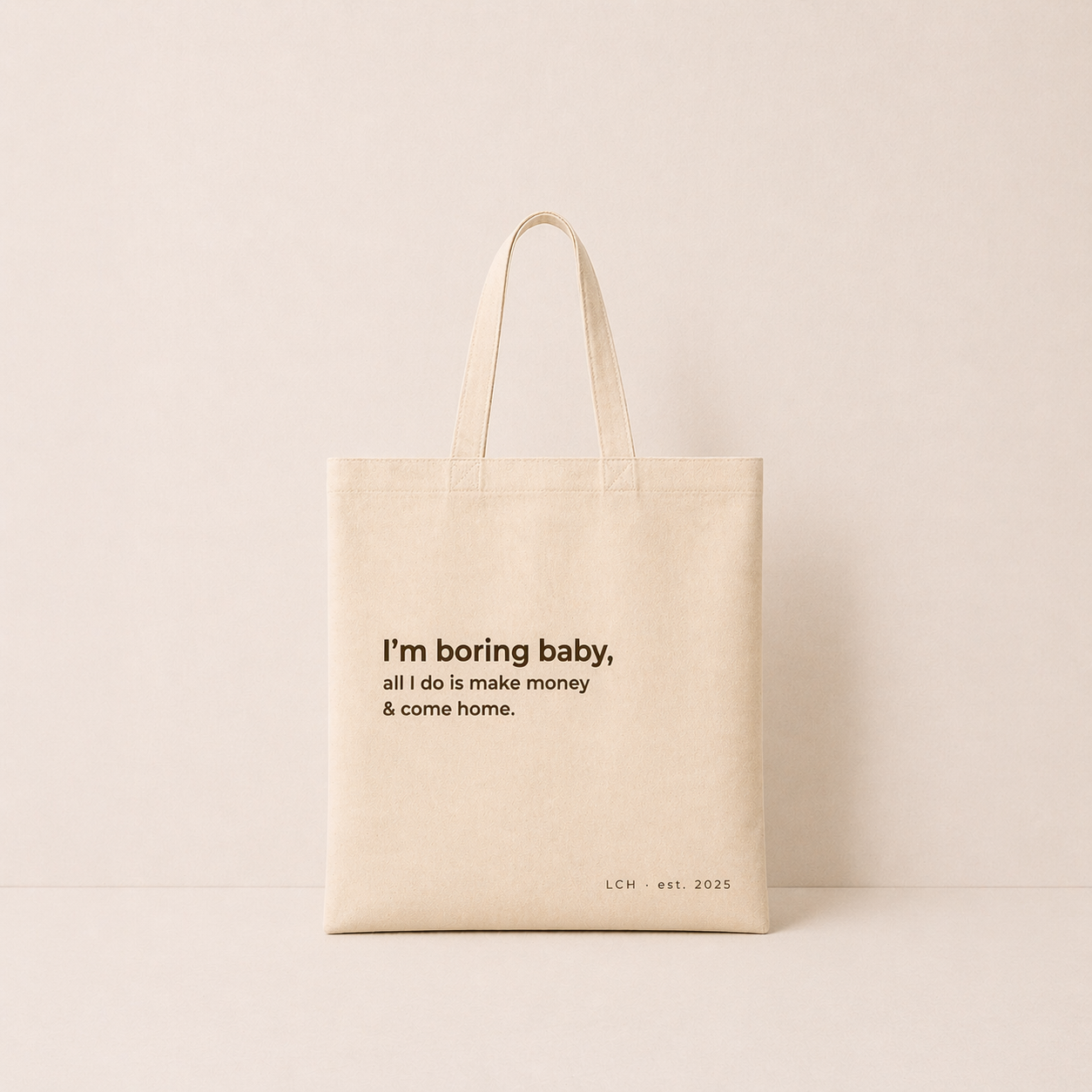 "I'm Boring Baby" Canvas Tote Bag