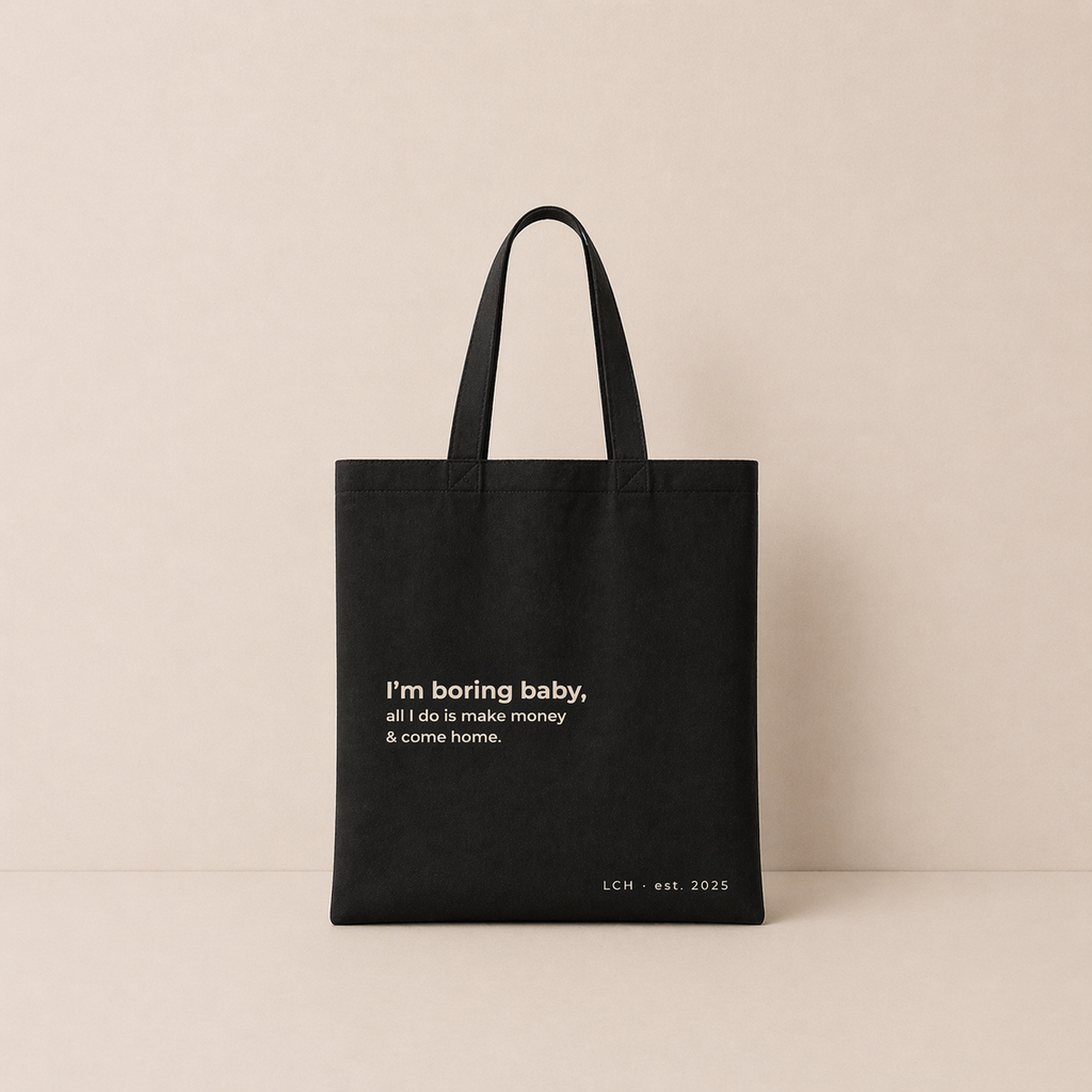 "I'm Boring Baby" Canvas Tote Bag
